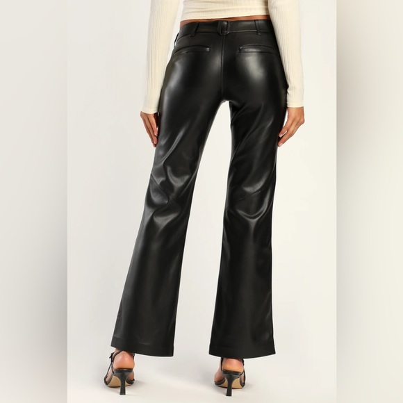 🌟FREE PEOPLE Love Language Black Vegan Leather Low-Rise Pants-Sizes 8 & 10 - Picture 4 of 15